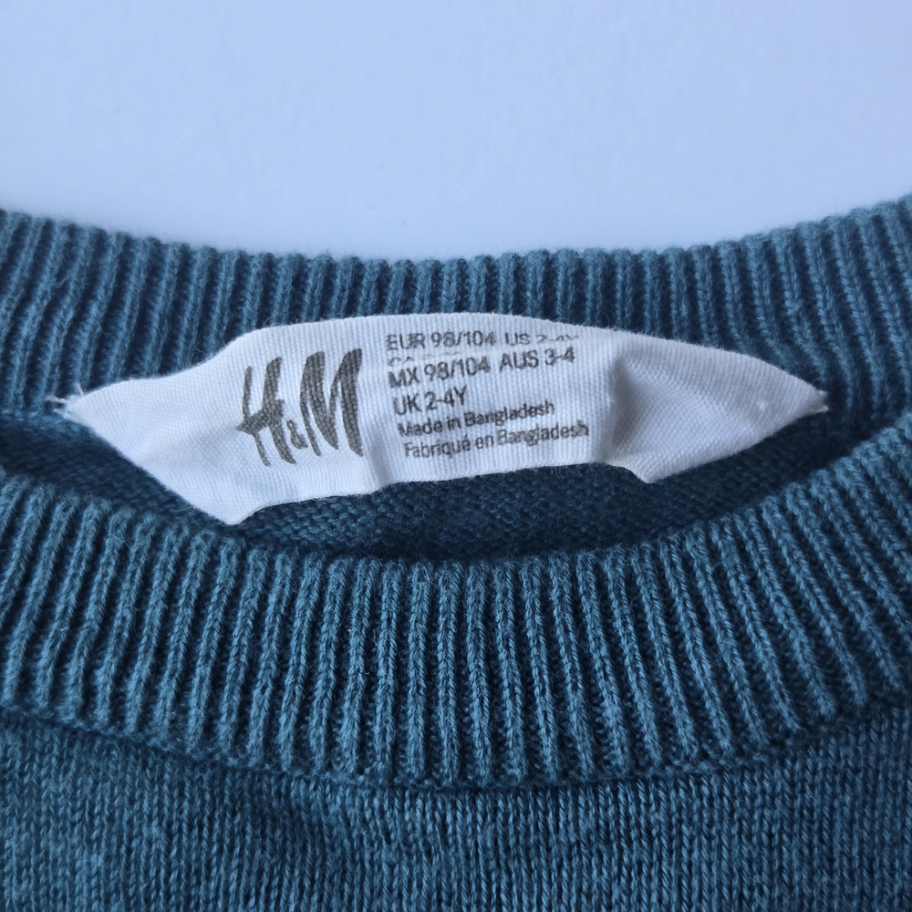 H&M Kids Teal Sweater with Dinosaur Pattern - Picture 5 of 9